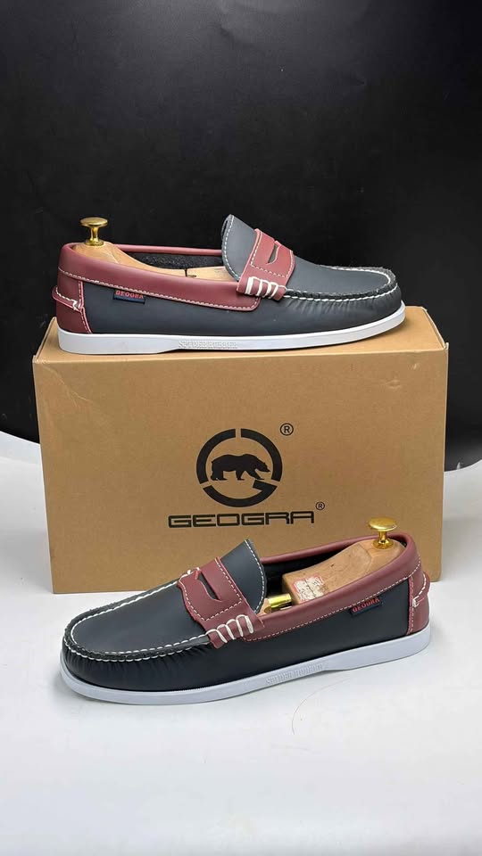 Chaussures Homme Geogra bateau Noir/ Rouge Bordeaux