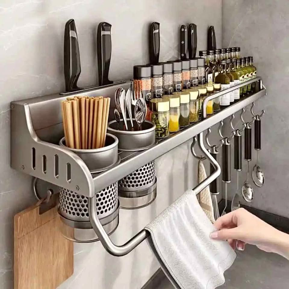 Étagère Murale Cuisine Multifonctions 