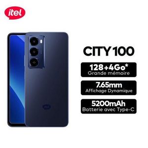 Itel CITY 100 - IP64 5200 MAh - 128 + 4 Go* (Extensible 12Go) - Dual SIM - 8Mpx - 5200mAh