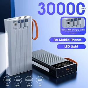 Ranvic Power Bank 30000mAh Portable à Charge Rapide avec Lumière LED/4 Ports de Charge USB