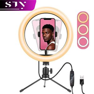 STY 8 pouces Lumière d’anneau avec trépied 3 Modes de lumière support de téléphone acce...