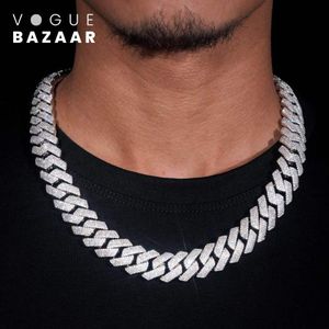 VOGUE BAZAAR Collier maillon cubain pour hommes 15MM 50CM argenté chaîne Hip Hop Punk u...