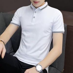MAIDAOFZ T-shirt Polo Hommes Manches Courtes-02-BLANC
