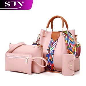 STY Sac à Main Bandoulière Femme 4 En 1-Rose