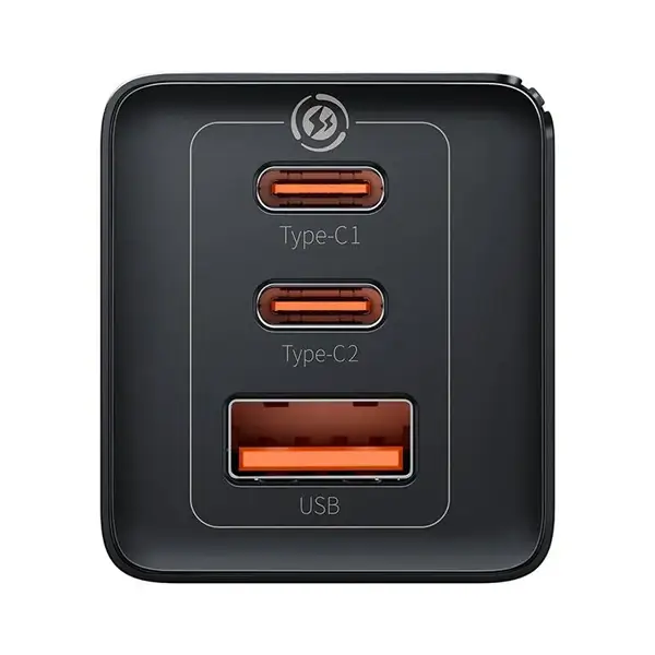 Boitier de charge mural rapide Baseus GaN5 Pro avec 3 supports - 1 USB et 2 type-C - 65W - Noir