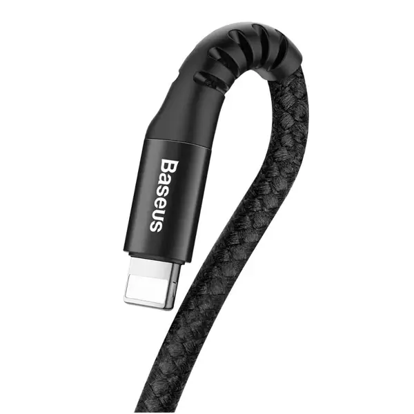 Câble de charge à ressort rapide Baseus Fish eye Spring Data - USB vers Lightning 2A - 1m - Noi