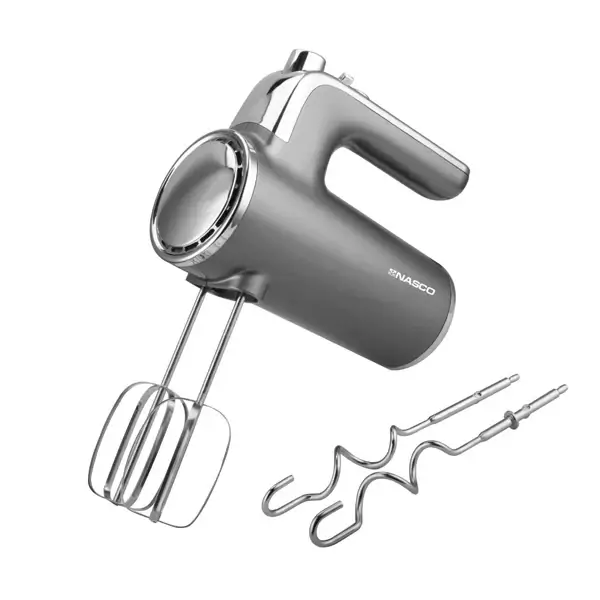 Batteur électrique Nasco - 400W - Corps en plastique avec décoration en acier inoxydable - Fonc