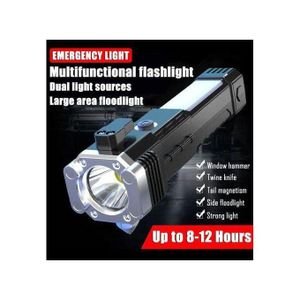 Torche rechargeable - Lampe De Poche Led Flash - Lampe Torche LED Avec Lampe Travail COB - Lamp