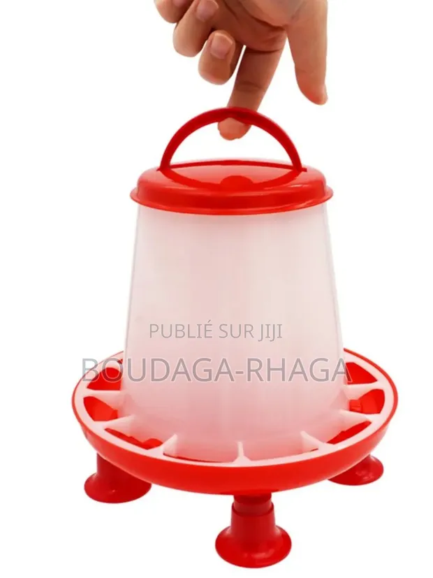 Mangeoires Anti-Gaspillage De 10 Kg Avec Pieds, Couleur Blanche Rouge