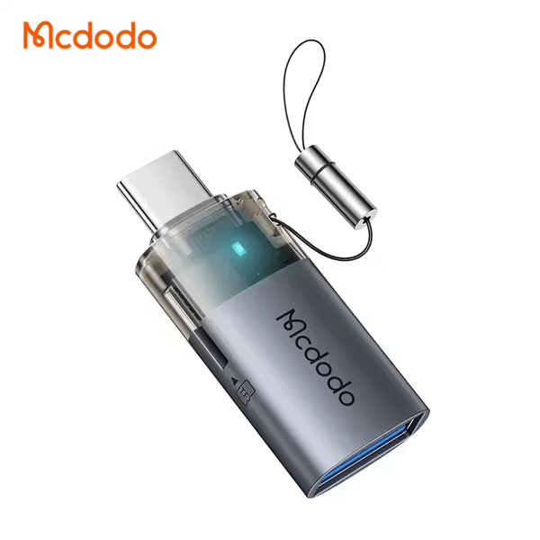 Adaptateur OTG 2en1 Mcdodo - Entrée USB vers sortie Type-C - Lecteur de carte mémoire intégré -