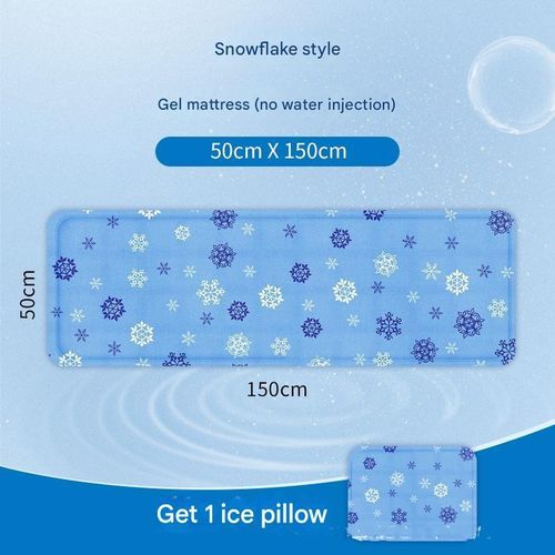 Matelas simple en gel + oreiller de glace, tapis rafraîchissant avec coussin de glace - 50