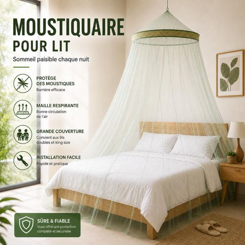 addigoes Moustiquaire de Lit à Baldaquin - Design Princesse Décoratif, Protection Anti-Mou
