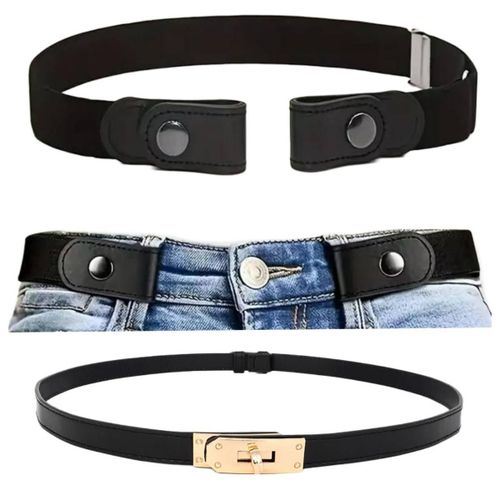 Ceinture de boucle en cuir PU réglable pour les femmes Stretch Jeans Ceinture pour les fem