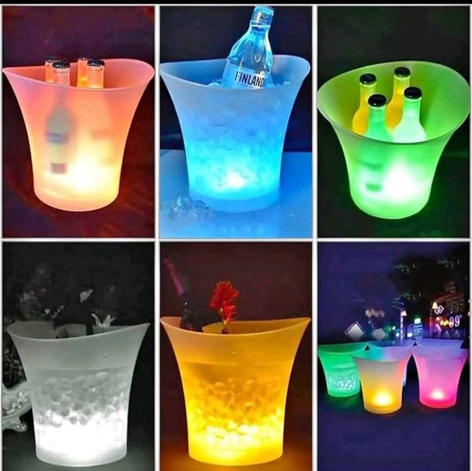 Seaux à Glace LED, 5L Seau a Champagne Coloré LED