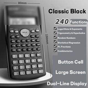 Calculatrice scientifique avec fonctions multiples, couvercle et design compact