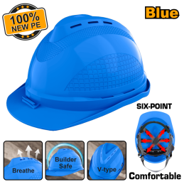 Casque de Chantier Bleu en PE 380g