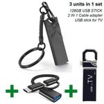 Clé USB OTG 128 Go Adaptateur Type C - Lot de 3