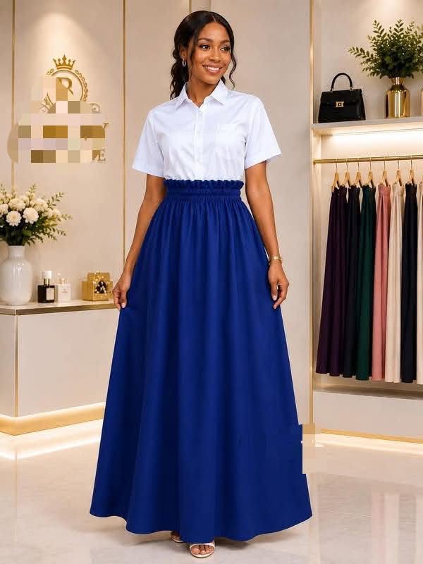 Tenue scolaire fille : chemise blanche + jupe marine