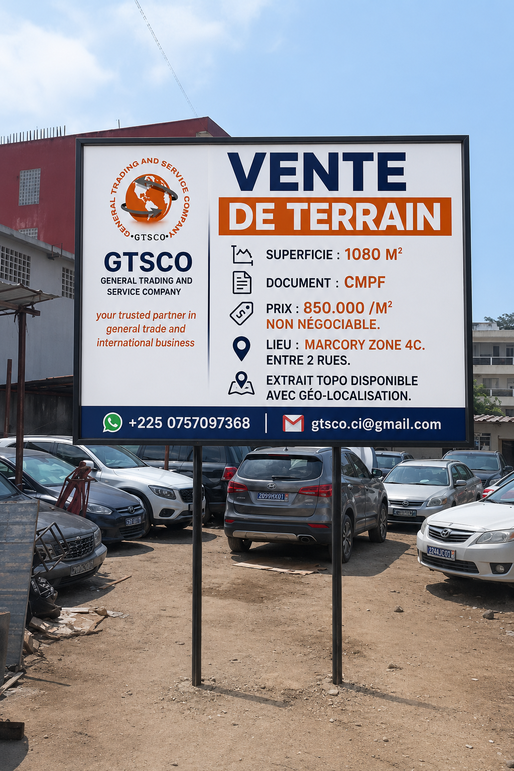 Terrain 1000m² à vendre à Bingerville