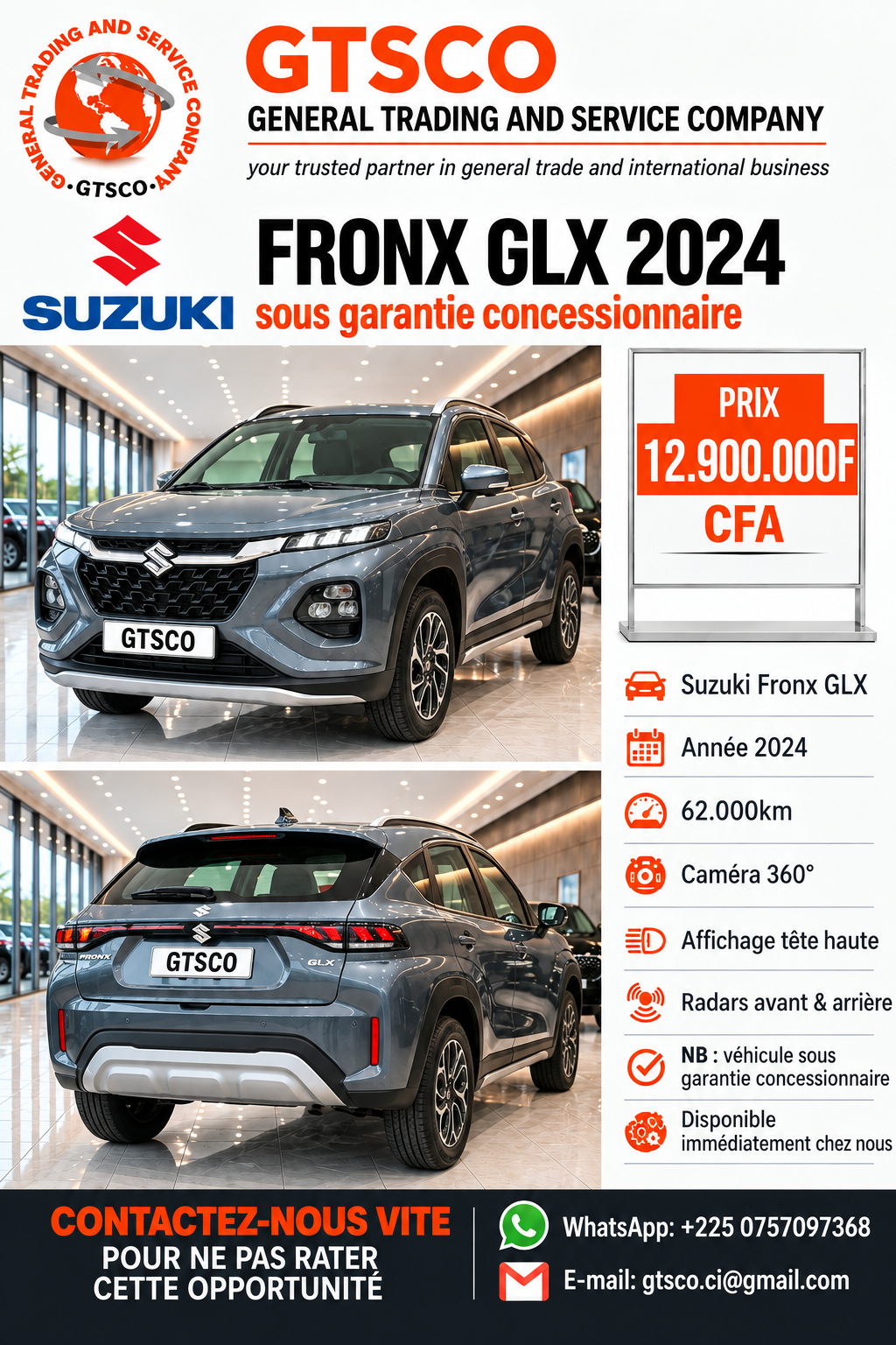 Suzuki FRONX Glx 2024 sous garantie concessionnaire