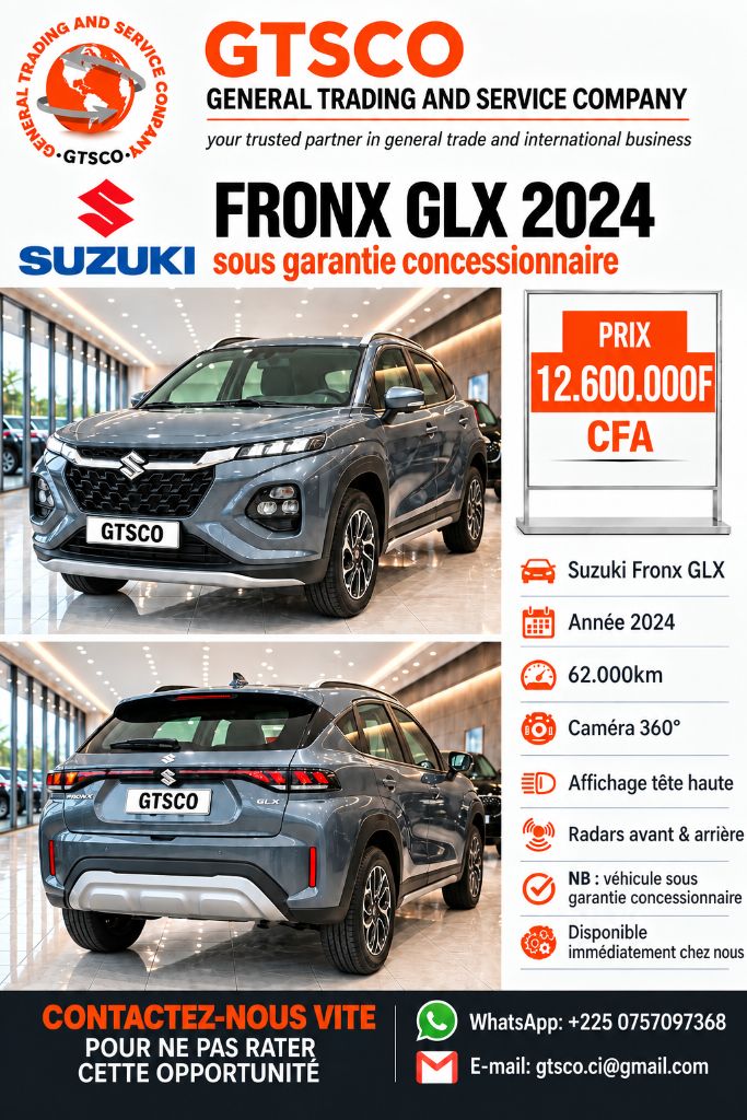Suzuki FRONX 2024 caméra 360° sous garantie concessionnaire 