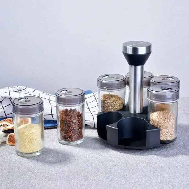 Ensemble rotatif 7 pots à épices - Cuisine organisée