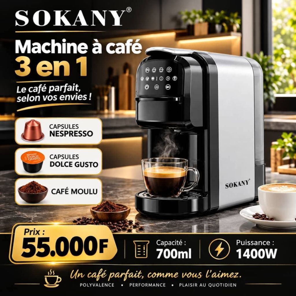 Machine à café 3 en 1 SOKANY & JAMAKY dès 55 000 FCFA