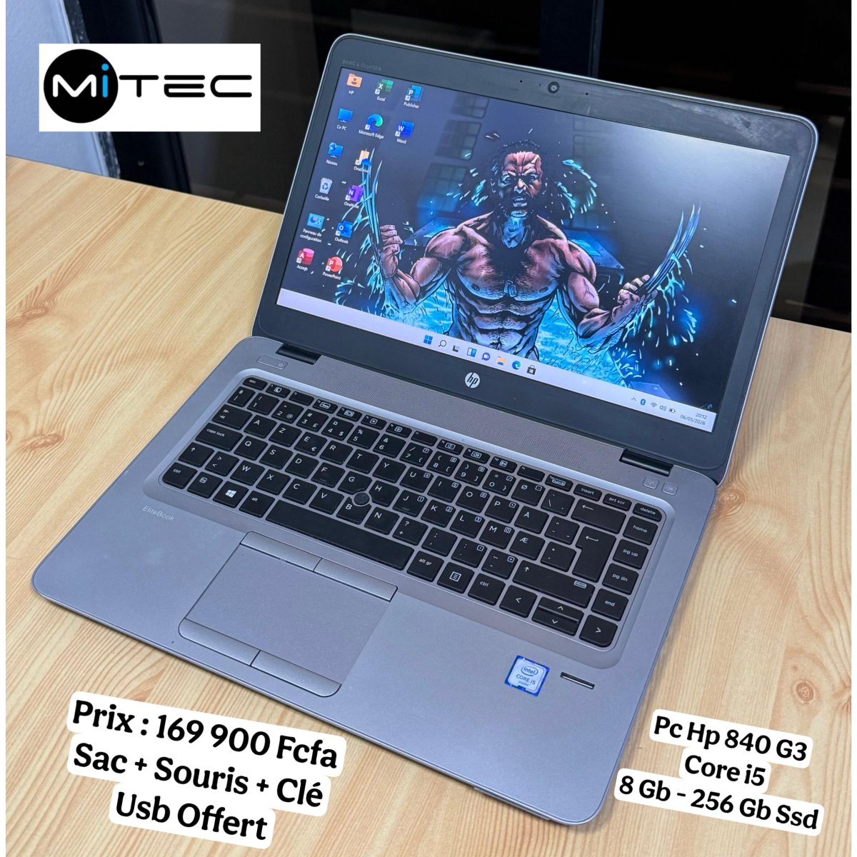 Pc Hp EliteBook 840 G3 Core i5 - 8 GB - 256 GB Ssd - Clavier Rétro Éclairé - 14 Pouces - Sac