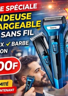 💥 PROMO – Tondeuse  Geemy rechargeable 3 en 1 sans fils 💥