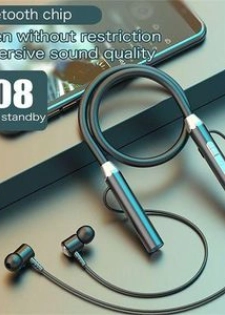 Écouteurs Bluetooth Sans Fil Halter Neck, Casque Noir