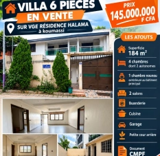 Vente villa duplex 6 pièces à koumassi résidence HALAMA sur le VGE RÉS