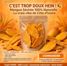 Mangue séchée sans sucre ajouté – 100% naturelle, Côte d'Ivoire