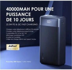 Oraimo Power Bank |40000mah 22.5W PD3- PowerBox 400 Vision