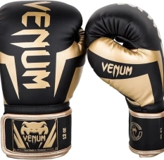 Gants de boxe Venum noirs et or 12 oz