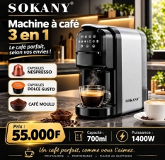 Machine à café 3 en 1 SOKANY & JAMAKY dès 55 000 FCFA