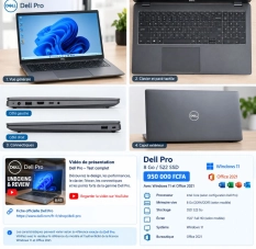 Dell Pro 8Go/512Go SSD Windows 11 Office - Garantie 6 mois
